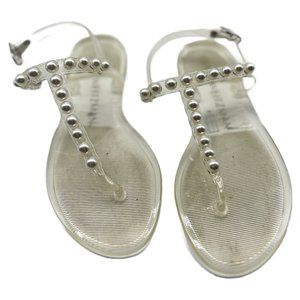Stuart Weitzman Transparent Pearl Sandals Sz 34.5